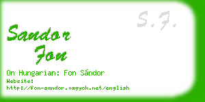 sandor fon business card