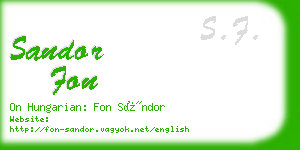 sandor fon business card